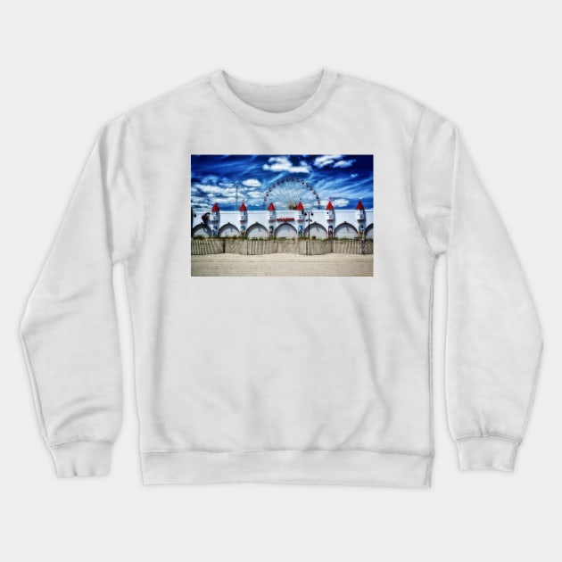 Ocean City NJ Wonderland Pier Crewneck Sweatshirt by JimDeFazioPhotography